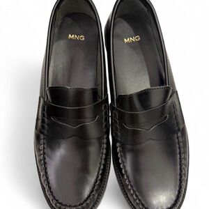 Mango Classic Black Slip-On Loafers